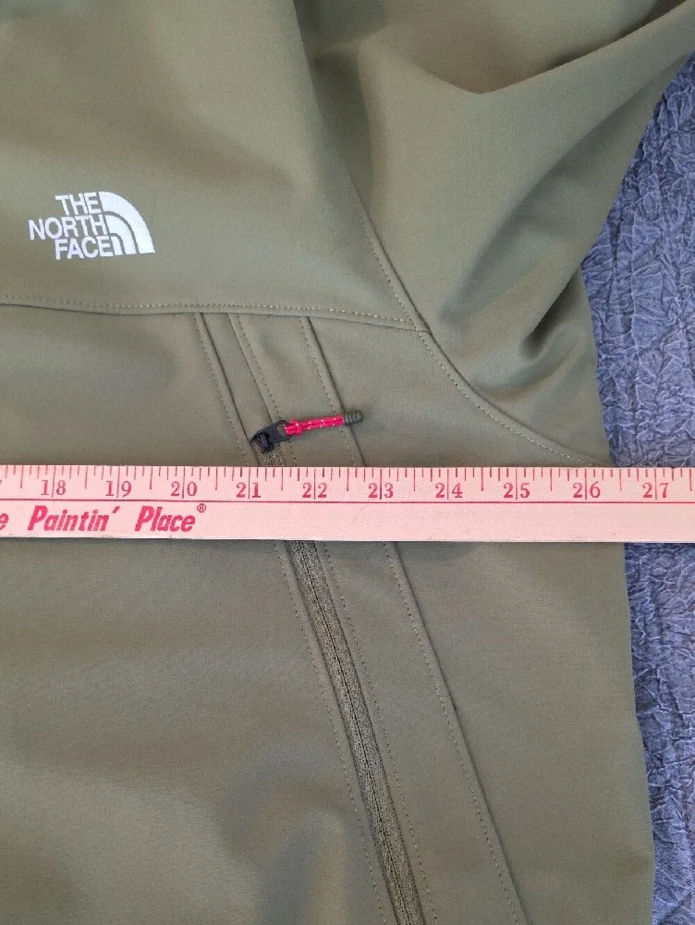 The North Face Olive Green Summit Series Softshell Jacket with Zip Pockets